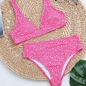 Pink polka dot bikini